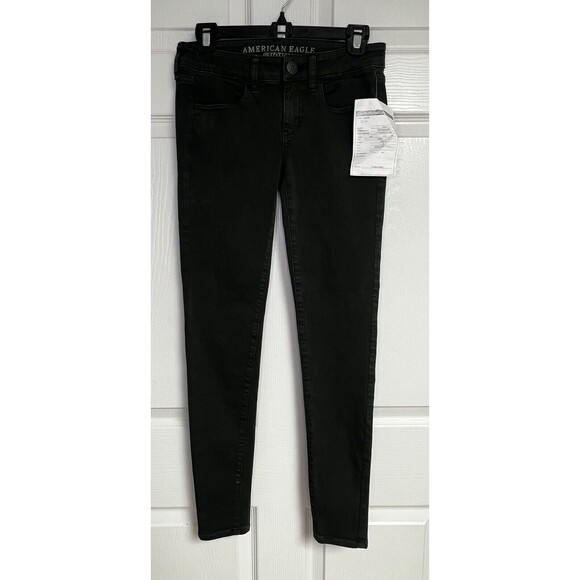 American Eagle Super Low Jegging Dark Olive Green Skinny Jeans Size 2 - Picture 2 of 7